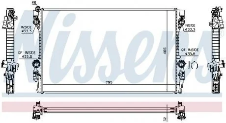 Фото радіатор охолоджування NISSENS 63779 Радіатор охолоджування NISSENS 63779