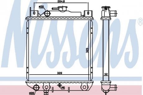 Радиатор, охлаждение двигателя NISSENS 64083