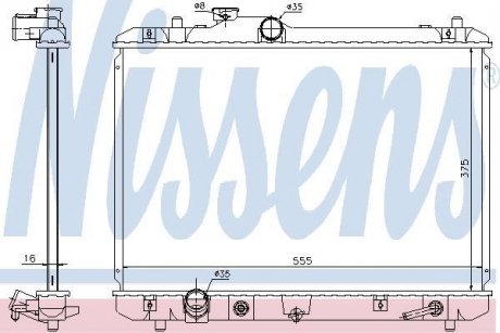 Радиатор, охлаждение двигателя NISSENS 641755