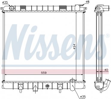 Радіатор, охолодження двигуна NISSENS 64302A