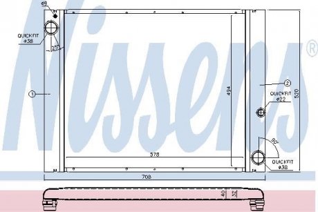 Радиатор, охлаждение двигателя NISSENS 64325