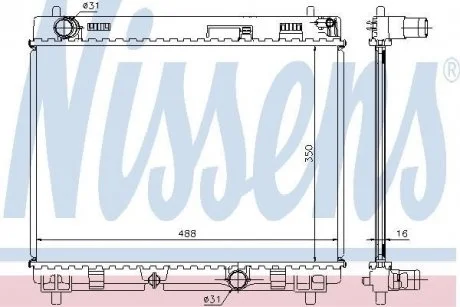 Радиатор, охлаждение двигателя NISSENS 64676A