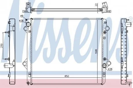 Радіатор двигуна (акпп/мкпп) TOYOTA LAND CRUISER PRADO 3.0D 09.02-12.10 NISSENS 646805