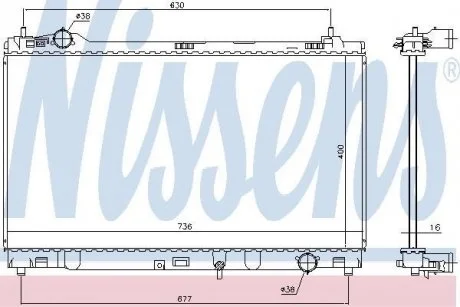 Радіатор двигуна (акпп) NISSENS 646948