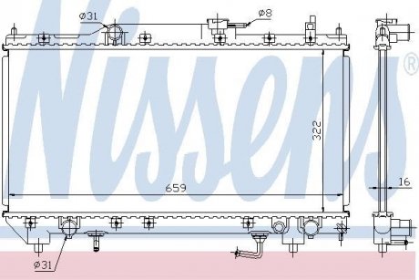 Радіатор, охолодження двигуна NISSENS 64782A