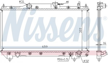 Радіатор, охолодження двигуна NISSENS 64783A