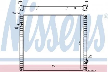 Радіатор двигуна (без рами) VOLVO B12 D12A420-TD123ES 01.92- NISSENS 65483