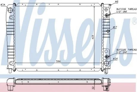 Радиатор, охлаждение двигателя NISSENS 65538A