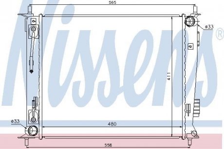 Радиатор, охлаждение двигателя NISSENS 66730 (фото 1)