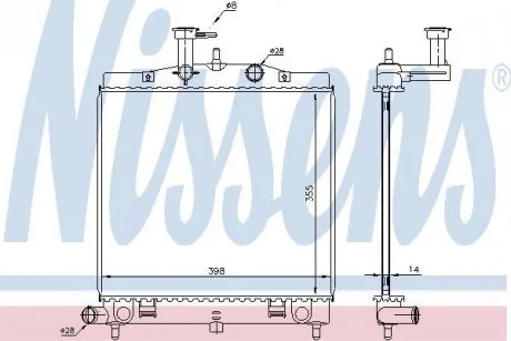 Радіатор двигуна KIA PICANTO I 1.0-1.1LPG 04.04-09.11 NISSENS 66760