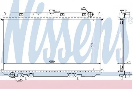 Радиатор, охлаждение двигателя NISSENS 67349A