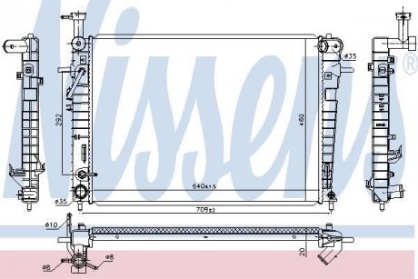 Радіатор охолодження двигуна Hyundai Tucson (JM) (04-) (вир-во) NISSENS 675005