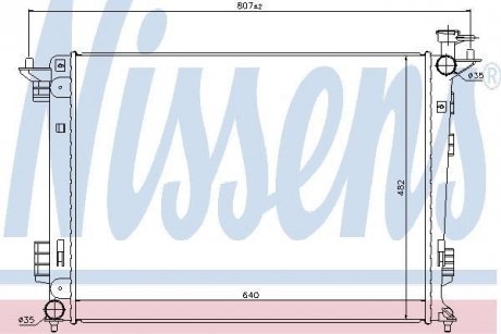 Радиатор, охлаждение двигателя NISSENS 67515