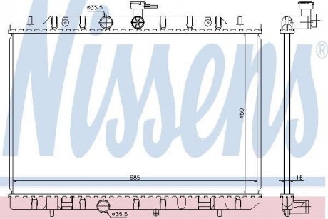Радиатор, охлаждение двигателя NISSENS 68724 (фото 1)