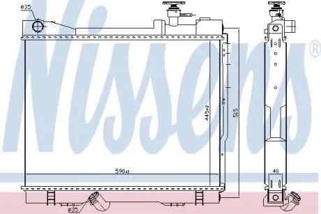 Радіатор двигуна (без рами) RVI MAXITY, NISSAN CABSTAR, NT400 CABSTAR DXi2,5-YD25K3LD-5MI 09.06- NISSENS 68742