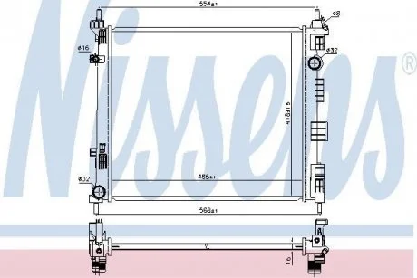 Радіатор двигуна NISSAN NV200, NV200 / EVALIA 1.5D 02.10- NISSENS 68752