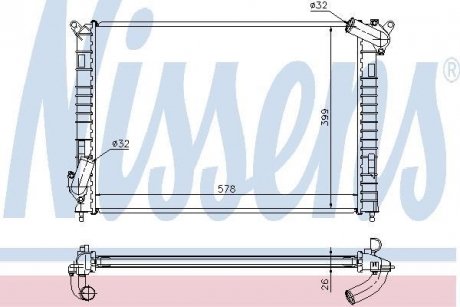 Радіатор, охолодження двигуна NISSENS 69701A