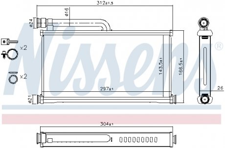 Радіатор пічки A6 04-.. NISSENS 70233