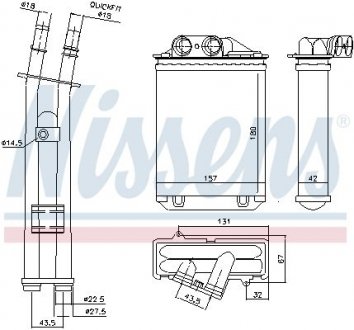 Радіатор обігрівача NISSENS 71459