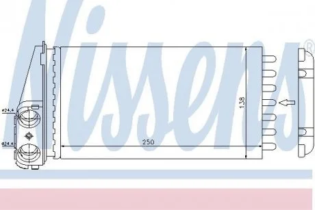 Фото радіатор пічки NISSENS 72945 Радіатор пічки NISSENS 72945