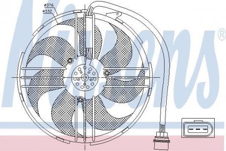 Вентилятор, охлаждение двигателя NISSENS 85551