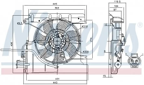 Фото вентилятор радіатора NISSENS 85939 Вентилятор радіатора NISSENS 85939