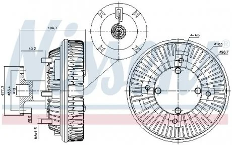 Віскомуфта вентилятора охолодження MAN EM, FOC, G, G90, HOCL, L2000, M 2000 L, M 2000 M, M90, NM, SL II D0226MF-D0836LFL05 10.79- NISSENS 86226