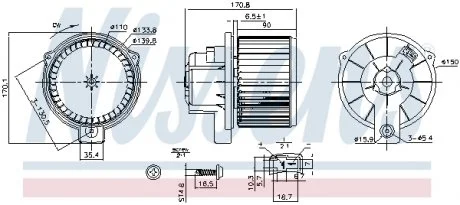 Фото вентилятор салону NISSENS 87709 Вентилятор салону NISSENS 87709