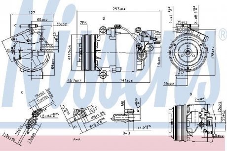 Компрессор кондиционера BMW 316-320 E9.. NISSENS 890071 (фото 1)