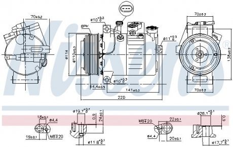 Компресор кондицiонера NISSENS 890115