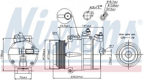 Компрессор кондиционера First Fit NISSENS 89022 (фото 1)