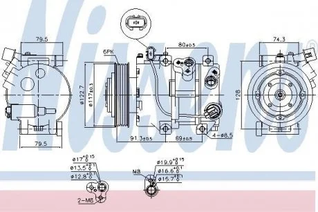 Компресор кондиціонера HYUNDAI GENESIS 2.0 01.08-12.14 NISSENS 890230
