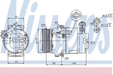 Компрессор кондиционера NISSENS 89050