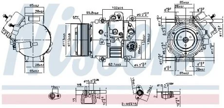 Компресор кондиціонера LEXUS GS, IS II, LS 4.6/5.0 04.06- NISSENS 890631