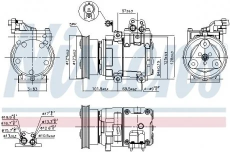 Компресор кондиціонера HYUNDAI GETZ 1.5D 03.03-06.09 NISSENS 890737