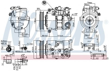 KOMPRESOR KLIMY DB B-KLASA /W246/ 04- NISSENS 890766