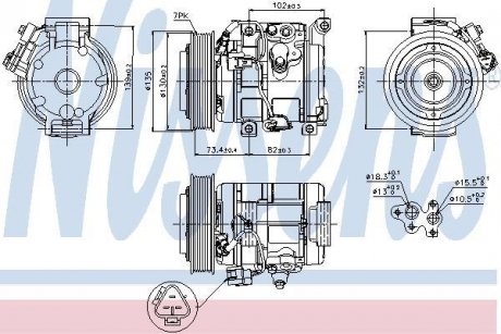 Компрессор кондиционера NISSENS 89250