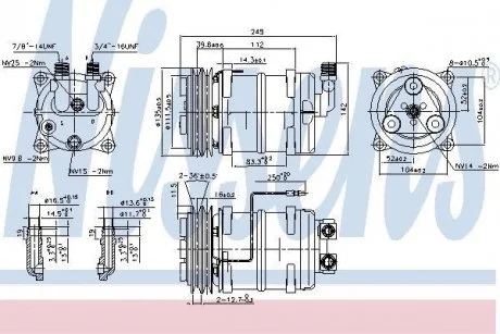 Компресор кондиціонера VOLVO 240, 740, 760, 780, 940, 960 2.0-2.9 08.78-12.94 NISSENS 89321