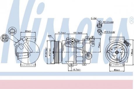 Компресор кондиціонераLAGUNA III 07- 1,5DCI/1,6 NISSENS 89386