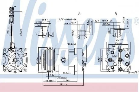 Компресор кондиціонера MAN E2000, F2000, F90, G90, L2000, M 2000 L, M 2000 M, M90, TGA, VOLVO FL6 09.85- NISSENS 89472