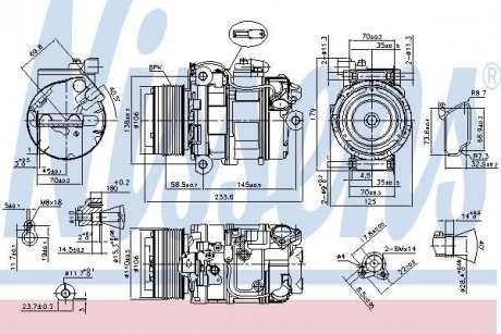 Компрессор кондиционераBMW 5 F10.. NISSENS 89595 (фото 1)