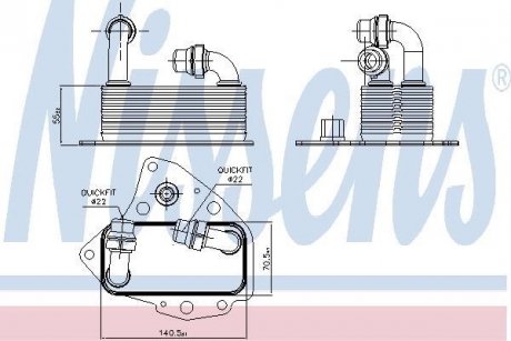 Радиатор масляный OPEL ASTRA J/INSIGNIA/ALFA 159 2,0CDTI/2,0JTD 09- NISSENS 90803