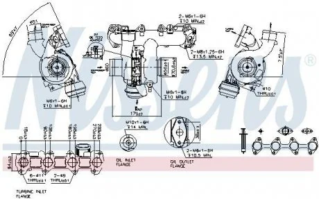 Турбокомпресор (Новий, з набором прокладок) FIAT CROMA, CROMA/KOMBI, OPEL ASTRA H, ASTRA H GTC, ASTRA H/KOMBI, SIGNUM, VECTRA C, VECTRA C GTS, ZAFIRA B, ZAFIRA B/MINIVAN 1.9D 04.04-04.15 NISSENS 93082
