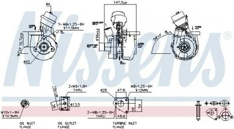 Турбокомпресор (Новий, з набором прокладок) OPEL ASTRA H, ASTRA H GTC, ASTRA H/KOMBI 1.3D 04.05-10.10 NISSENS 93226