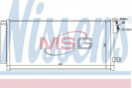 Фото радиатор кондиционера NISSENS 940169 Радиатор кондиционера NISSENS 940169