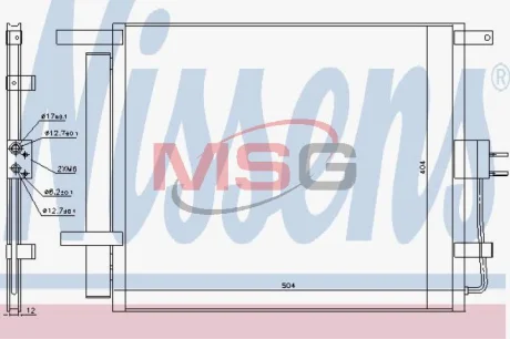 Конденсатор кондиціонера (з осушувачем) KIA SOUL I, SOUL II 1.6/2.0 02.09-12.18 NISSENS 940218