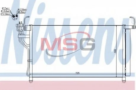 Фото конденсер кондиціонера NISSENS 940350 Конденсер кондиціонера NISSENS 940350