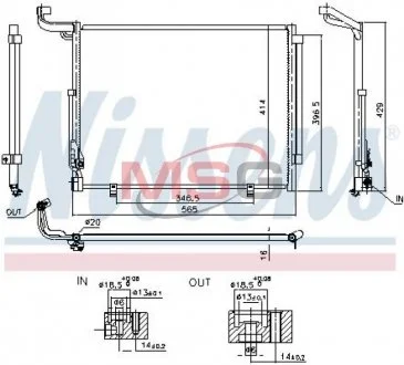 Конденсатор кондиціонера FORD ECOSPORT, FIESTA VII 1.0 10.13- NISSENS 941092