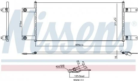 Конденсатор кондиціонера SCANIA G II, P II, R II, S 12.7-9.3D 09.16- NISSENS 941155
