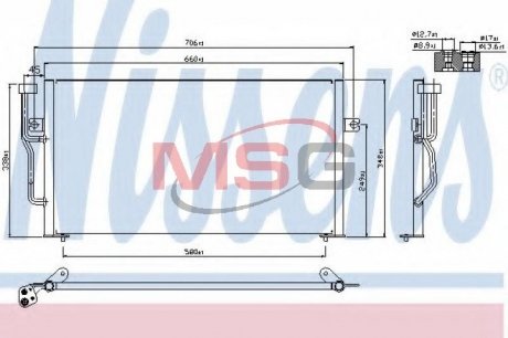 Радіатор кондиціонера NISSENS 94305